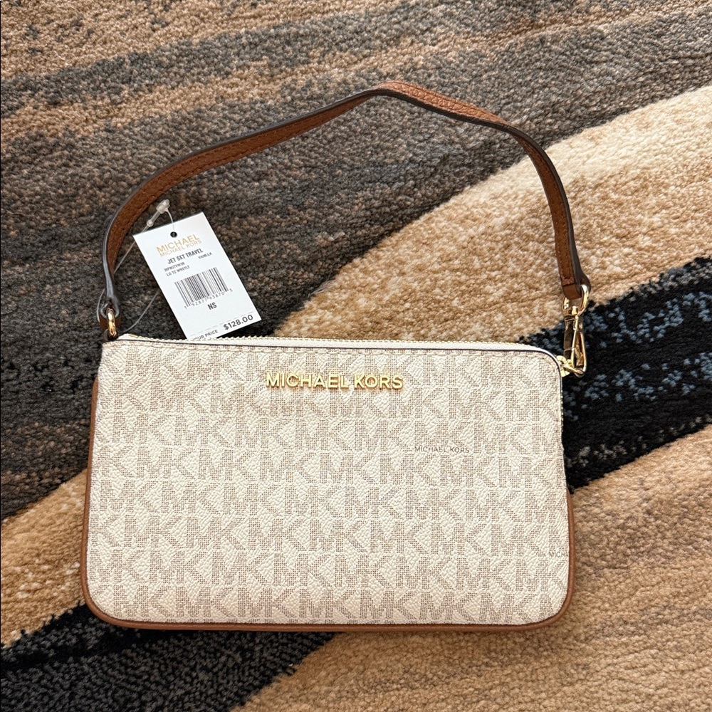Michael Kors Tan and Brown Shoulder Bag